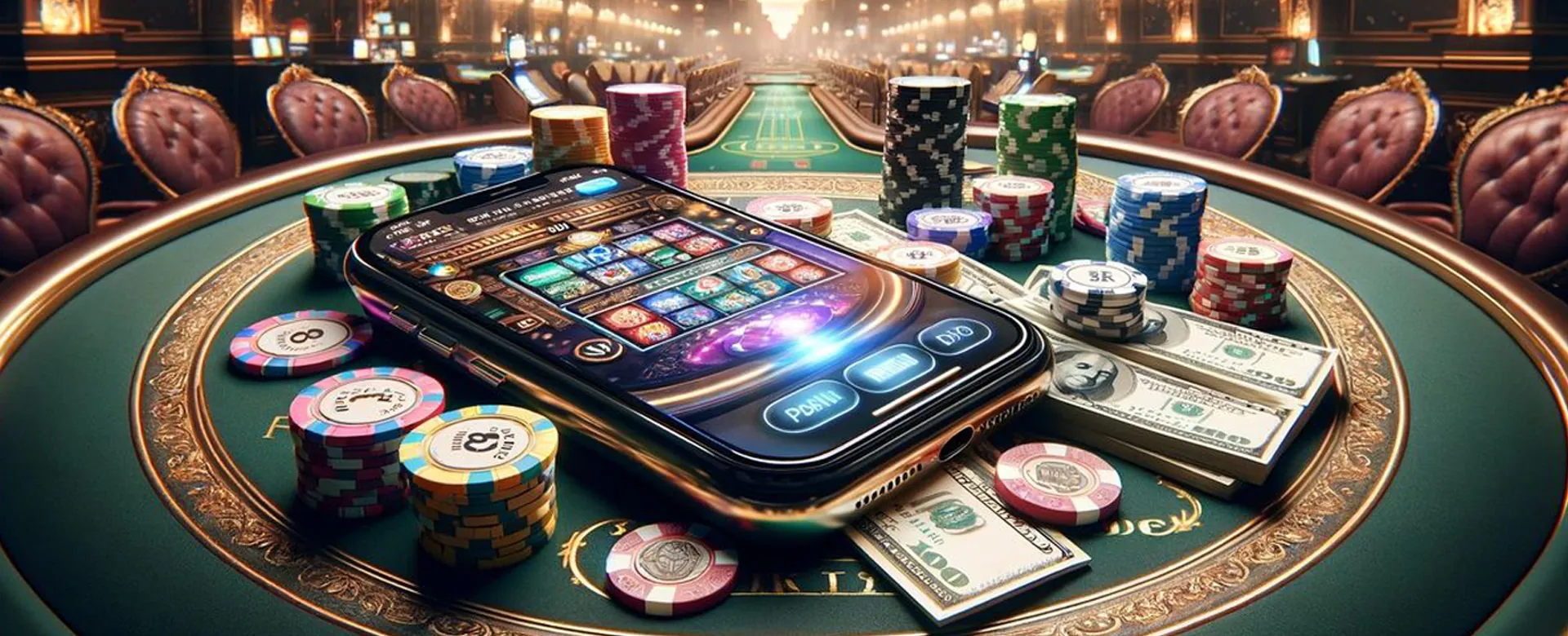 K8K Casino support agent assisting a player on a holographic interface in a luxurious control room
